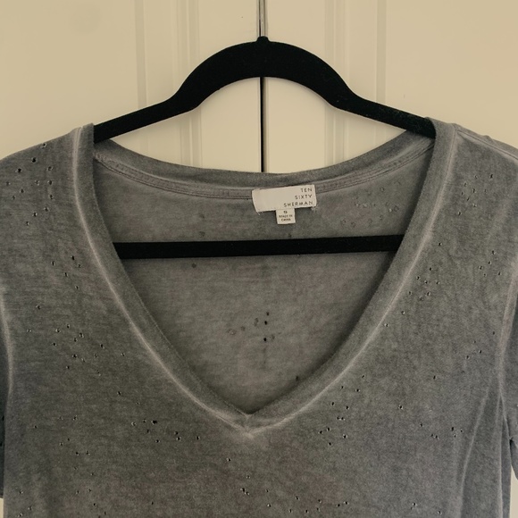 Ten Sixty Sherman Grey Distressed T-shirt - Picture 2 of 4